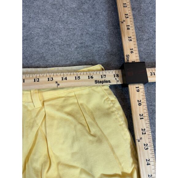 VTG 90s Polo Ralph Lauren Tyler Chino Shorts Mens 34 Yellow Pleated Golf Retro - Picture 6 of 8